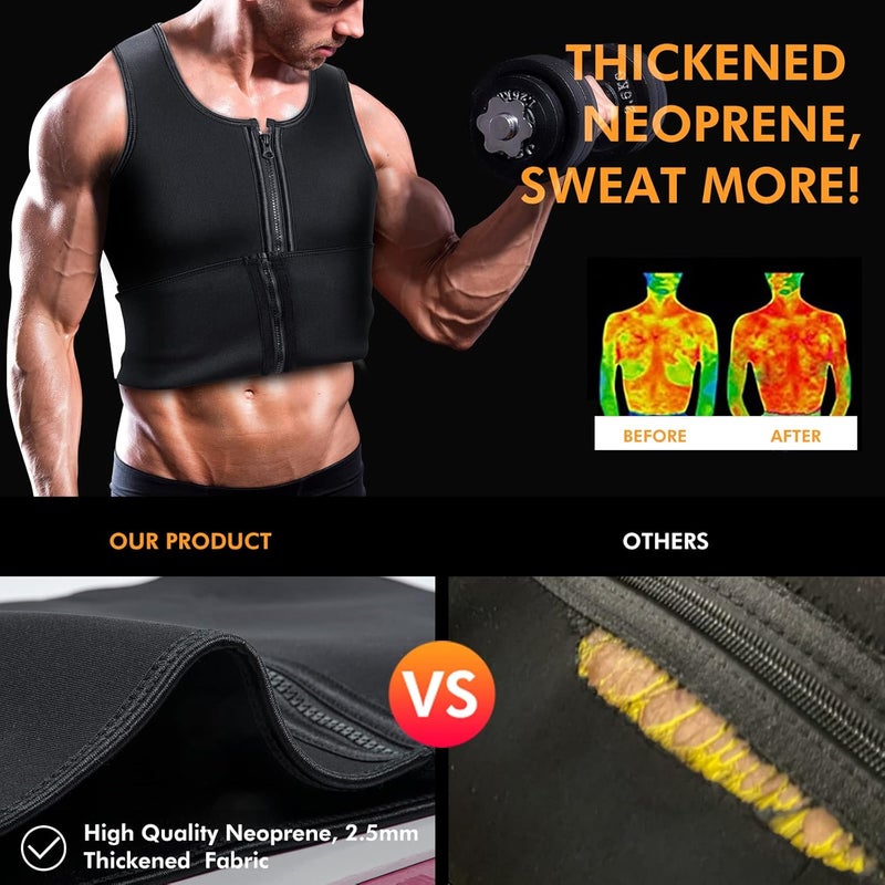 A+ Choice Sauna Vest Waist Trainer for Men - Mens Sauna Suit Double Sweat Belt Body Shaper for Gym Workout Exercise - Image 2